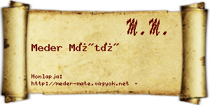 Meder Máté névjegykártya